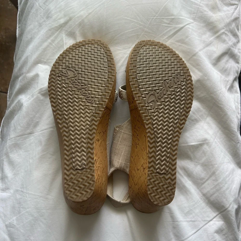 Elegant Cream Wedge Sandals